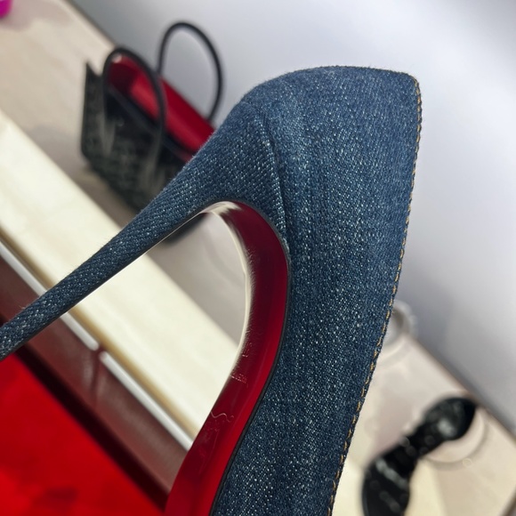 Christian Louboutin Shoes - Christian Louboutin - KATE 120 MISS DENIM/LINING DENIM/LIN SABA GOLD